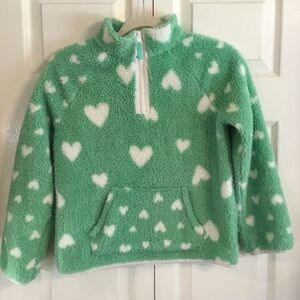 Cat & Jack Girls Mint Green Heart Fleece